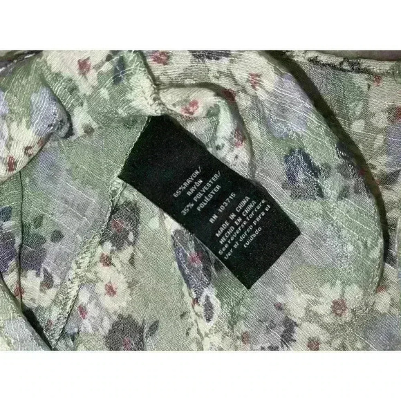 NWT Zac & Rachel Women's Size 3X Plus Floral Green Blouse - Picture 8 of 8